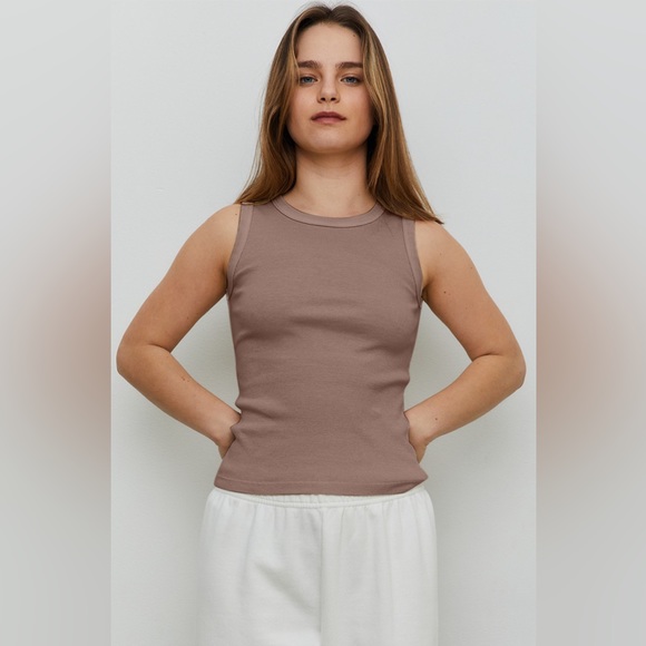 THE BLANK LAB Round Neck Ribbed Cropped Tank - Picture 3 of 3